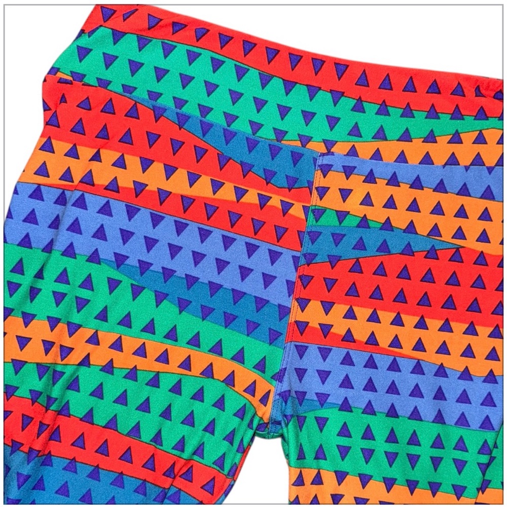 LuLaRoe Women’s Leggings Size Tall and Curvy - Orange Blue Red Blue Purple